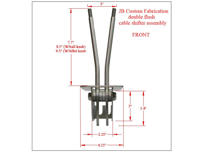 Cable shifter, Flush Mount Double, Ford NP-205 P/N FM205F