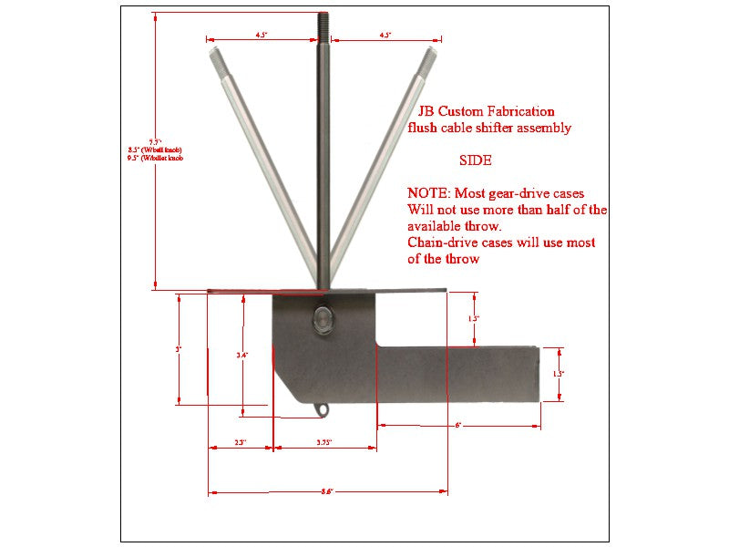 Cable shifter, Flush Mount Double, Ford NP-205 P/N FM205F