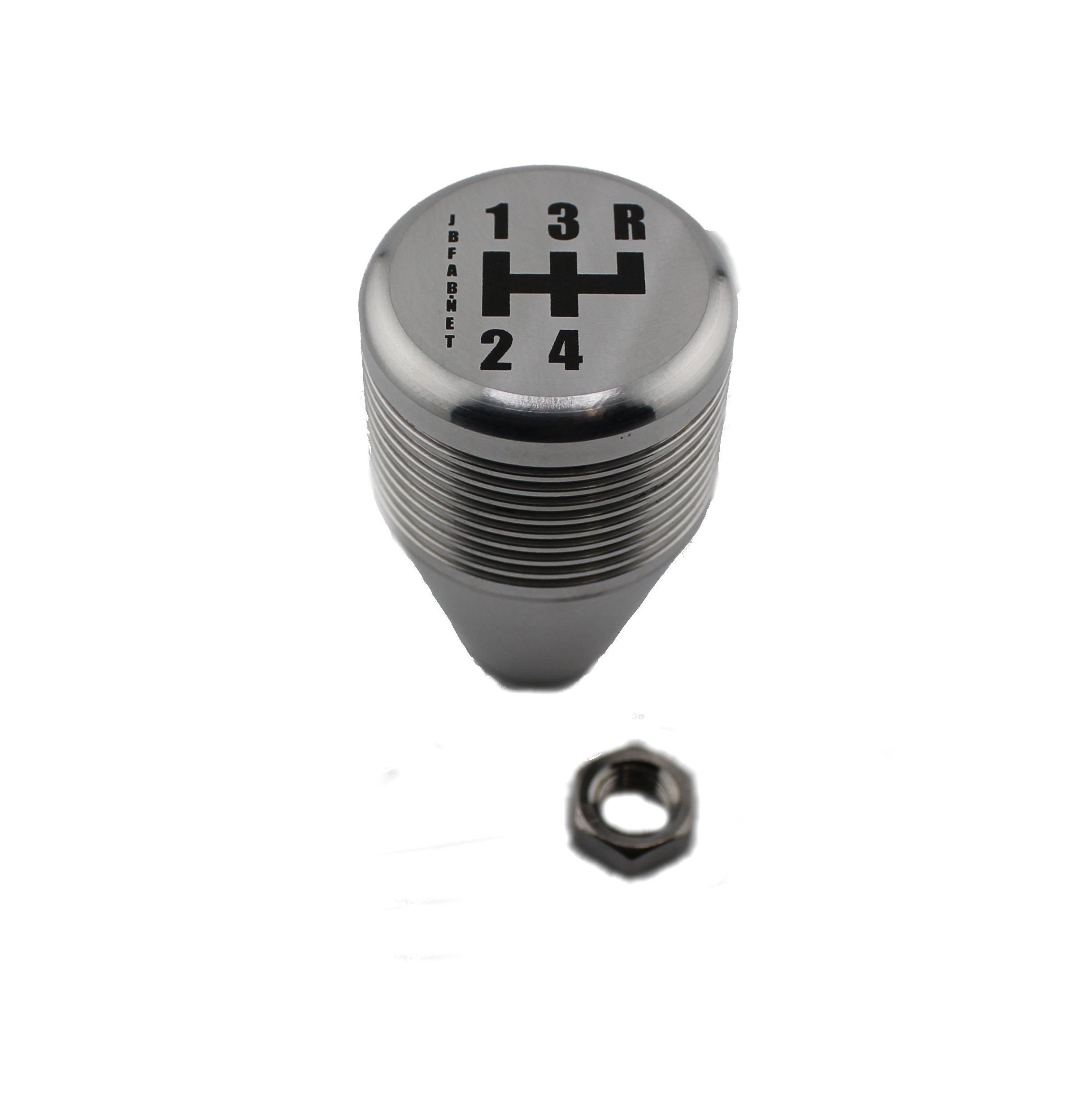 Billet Aluminum Transmission Shifter Knob, Raw, 4speed, Rev up JB
