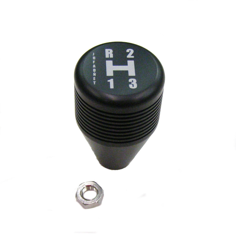 Knob, Billet Aluminum Transmission Shifter, Black, 3-Speed