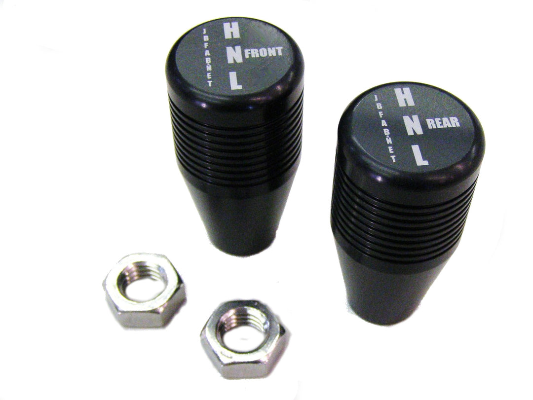 Knobs, Billet Aluminum Twin-stick Cable Shifter, Black,  Laser Etched, FLIPPED pattern for cable shifters