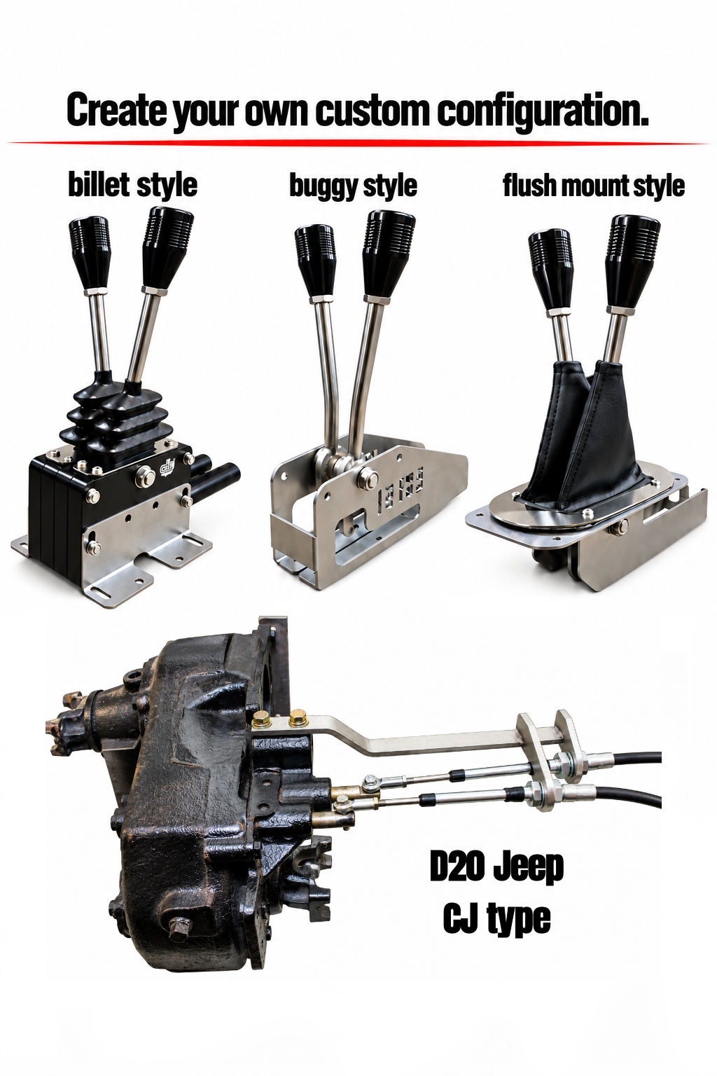 Cable Shifter Double, Jeep CJ D20