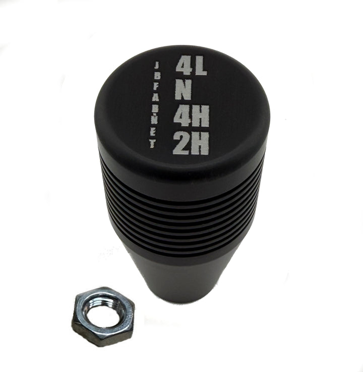 Knob, Billet Aluminum, Black, For Cable Shifter P/N KBNPBKCS71620-1