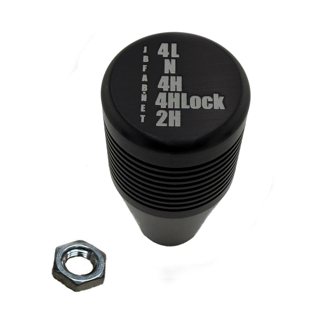 Knob, Billet Aluminum, NP242J, Black, For Cable Shifter P/N KBNPBKCS71620-8